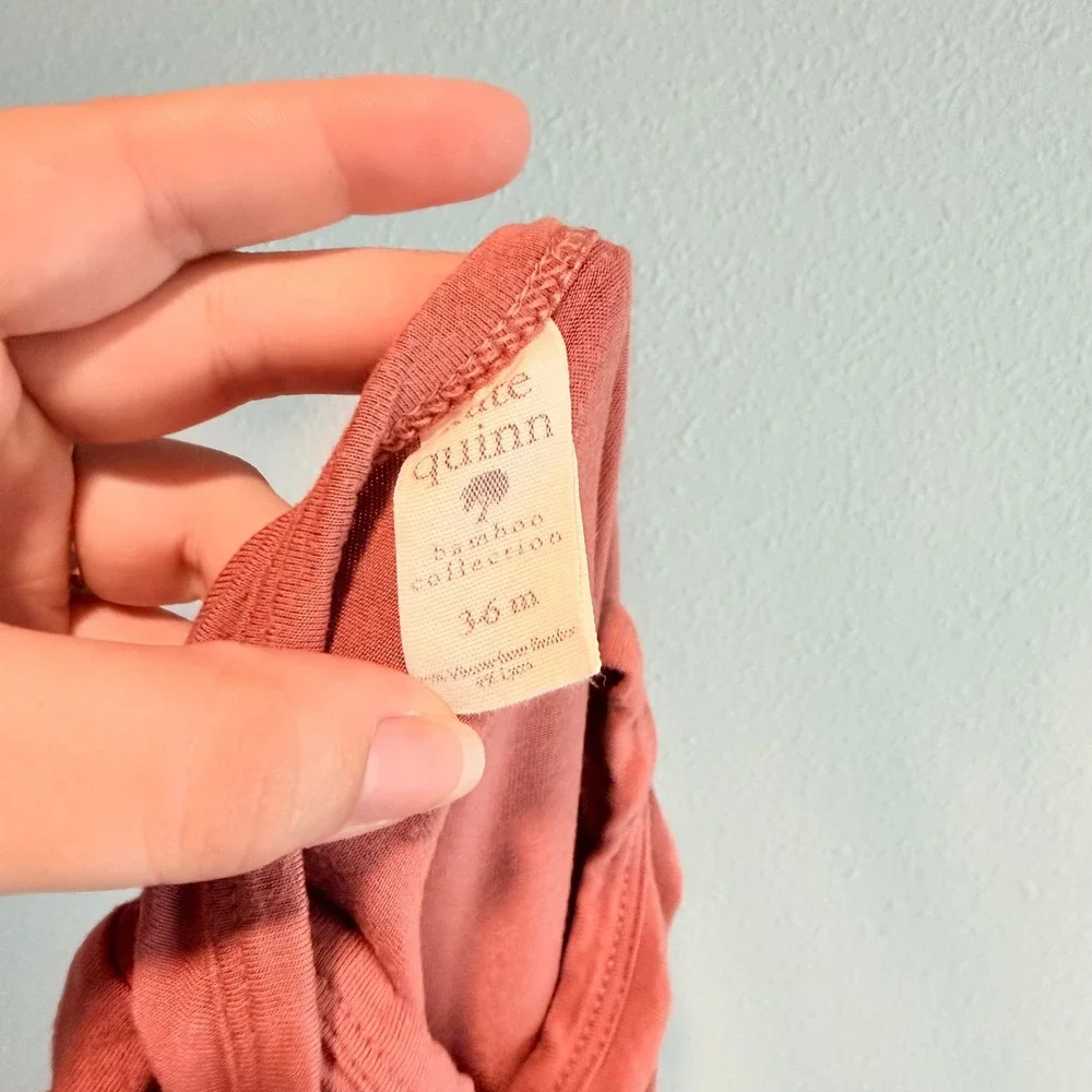 Grace Quinn Bamboo Bodysuit Terracotta Clay Short Sleeve Baby 3-6 Months
